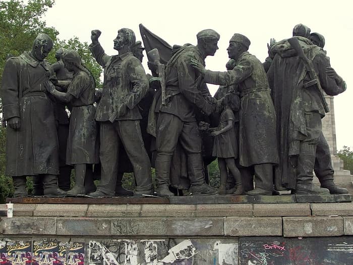 The Monument to the Soviet Army in Sofia, detail of the monument