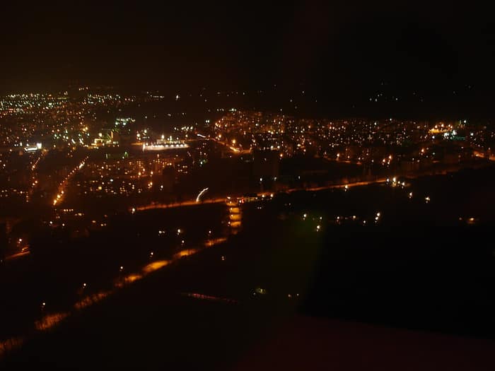 Night view of Ruse photographed from the TV and radio broadcasting tower