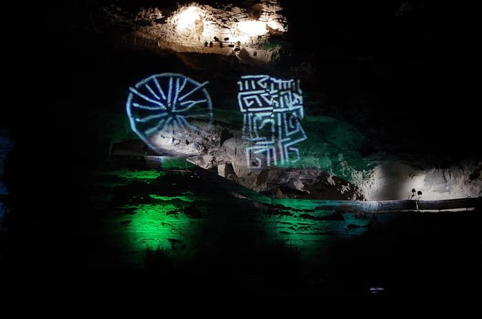 Aladzha Monastery, evening light show, third view