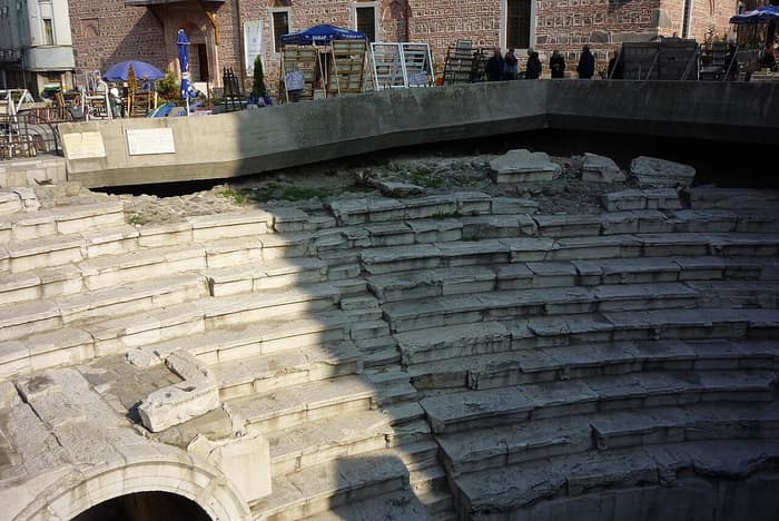 The Roman stadium in Plovdiv, second view (file named Amphitheatre)