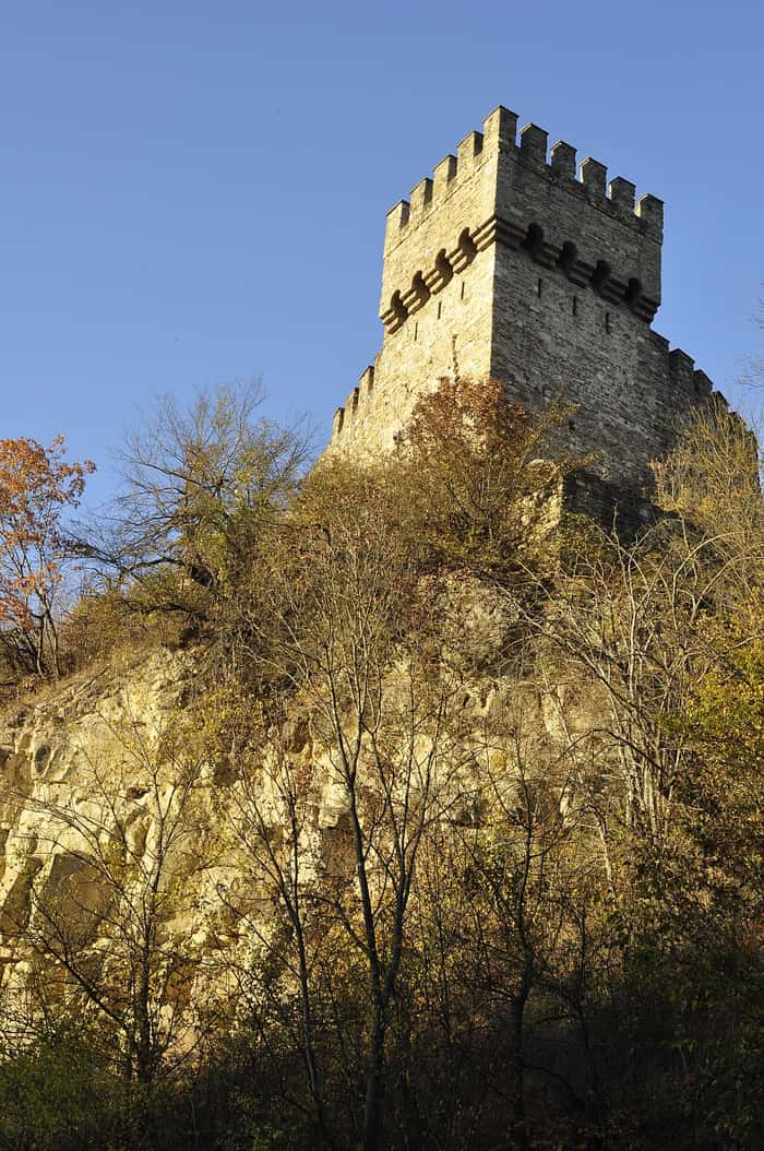 Baldwin's Tower seen from below, first view