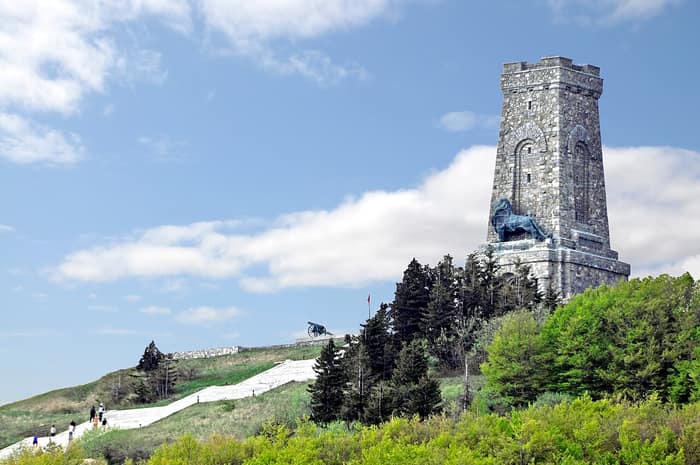 The Shipka Memorial, tower with the lion above the entrance