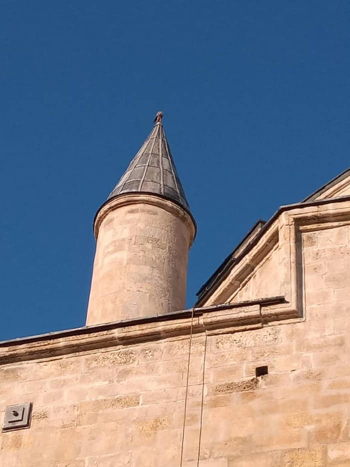 Ibrahim Pasha Mosque in Razgrad with a birdhouse niche on its stone wall