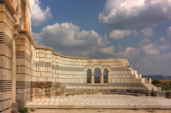 The Great Basilica of Pliska, the ruined foundations of the cathedral